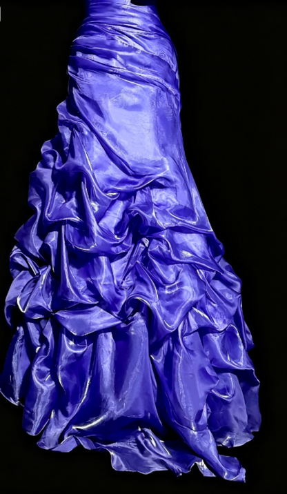 Robe de soirée longue fourreau en satin orné de perles chic et élégante, robe de bal violette ED07981