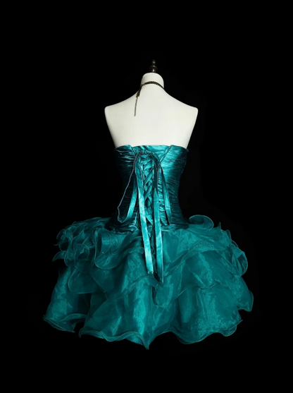 Chic Sweetheart Birthday Dress  A-Line Tulle Homecoming Dress Teal Party Dress ED08019
