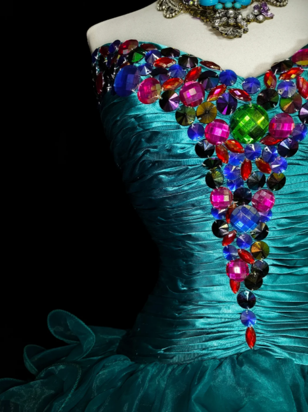 Chic Sweetheart Birthday Dress  A-Line Tulle Homecoming Dress Teal Party Dress ED08019