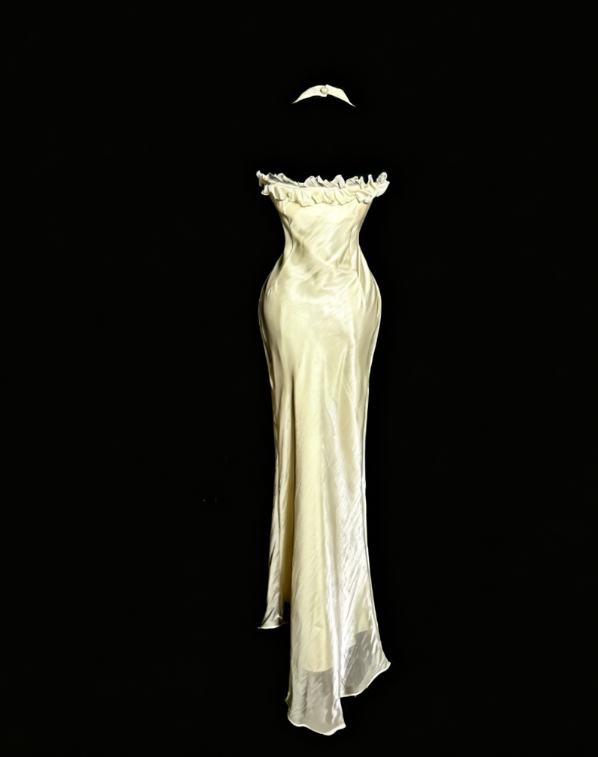 Elegantes, langes Abendkleid aus Chiffon mit V-Ausschnitt, gelbes Ballkleid ED08029