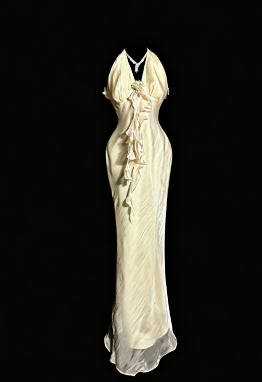 Chic V-neck Sheath Chiffon Long Evening Dresss Yellow Prom Dress ED08029