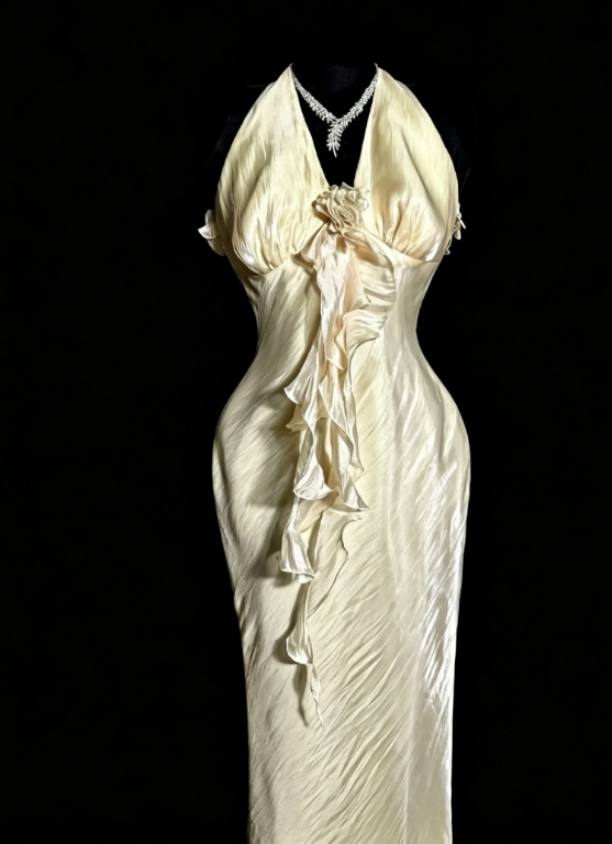Elegantes, langes Abendkleid aus Chiffon mit V-Ausschnitt, gelbes Ballkleid ED08029