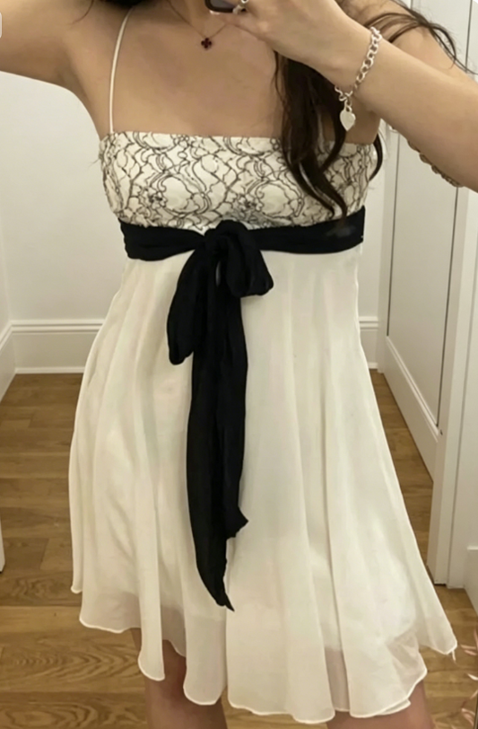Cute Spaghetti Straps Birthday Dress Sheath Chiffon Short Cocktail Dress White Party Dress ED08030
