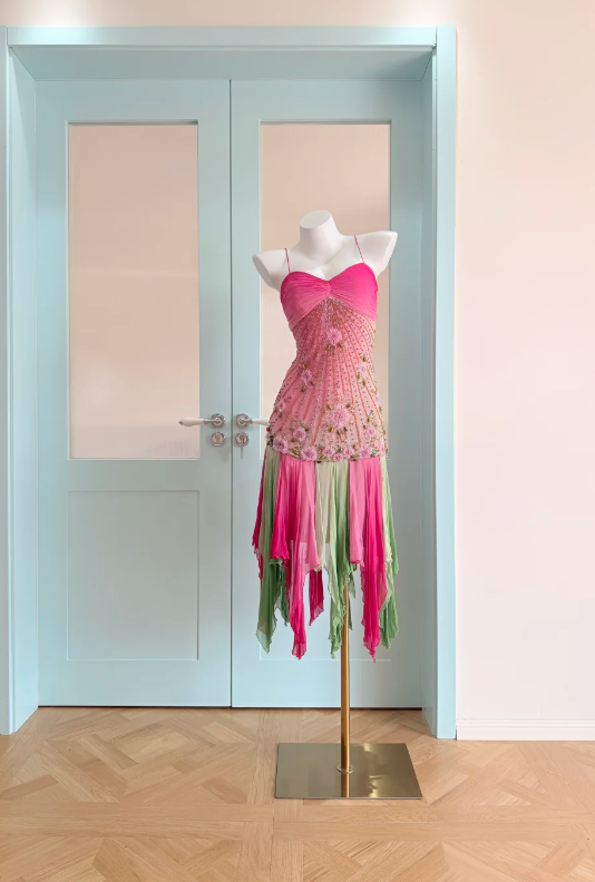 Cute Spaghetti Straps Birthday Dress Sheath Chiffon Beaded Short Cocktail Dress Pink Homecoming Dress ED08038