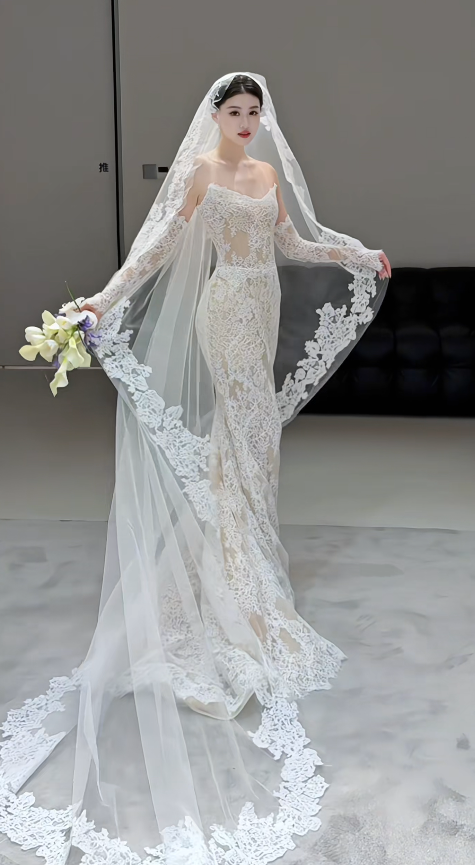 Timeless Sweetheart Sheath Long Wedding Dress Lace Applique Bridal Gown White Bridal Dress ED08057