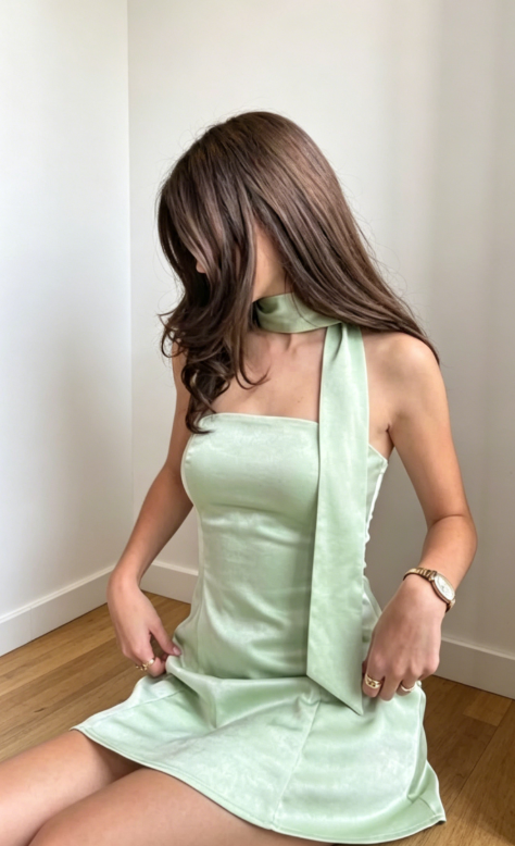 Chic Robe Courte Verte de Bal Fourreau Bustier Robe d'Anniversaire en Satin Robe de Soirée de Remise des Diplômes ED08086