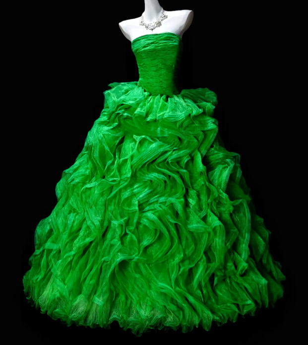 Superbe robe de bal bustier pour Quinceanera, robe d'anniversaire en tulle, robe de soirée verte pour Sweet 16 ED08126