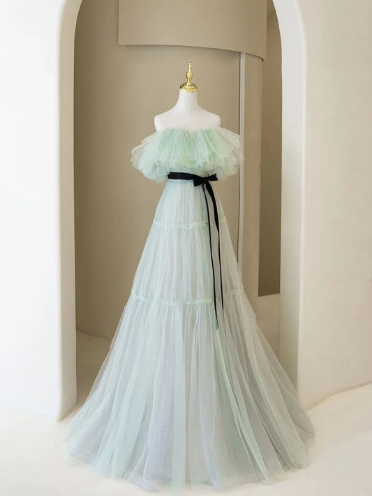 Robe de bal longue verte Aline, robe de soirée formelle à épaules dénudées, longue et verte, ED0818