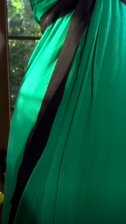 Elegant Sweetheart Vacation Dress Sheath Chiffon Long Evening Dress Green Prom Dress ED08227