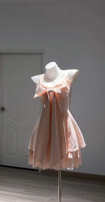 Chic Spaghetti Straps Birthday Dress Sheath Satin Cocktail Dress Pink Homecoming Dress ED08238