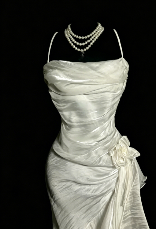 Einfaches Neckholder-Partykleid, Etui-Weißes Geburtstagskleid, Ärmelloses Chiffon-Heimkehrkleid ED08291
