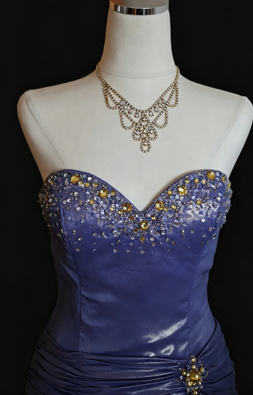 Gorgeous Sweetheart Sheath Quinceanera Dress Satin Purple Sweet 16 Dress ED08321
