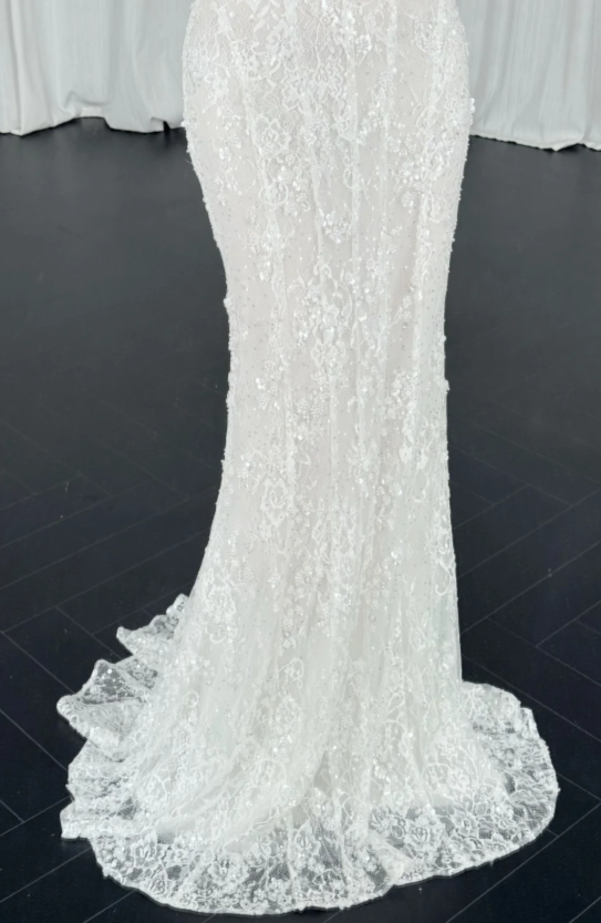Chic Mermaid Wedding Dress Lace Chiffon Bridal Gown White Bridal Dress ED08328