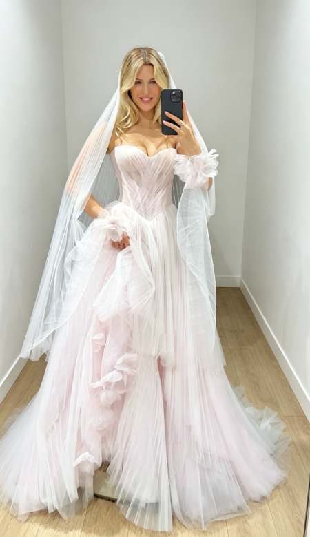Timeless Sweetheart A-Line Wedding Dress Tulle Bridal Gown White Bridal Dress ED08330