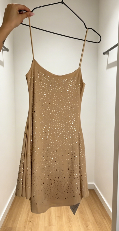 Sexy Chamapgne Birthday Dress Spaghetti Straps Chiffon Homecoming Dress Sheath Sleeveless Short Party Dress  ED08332