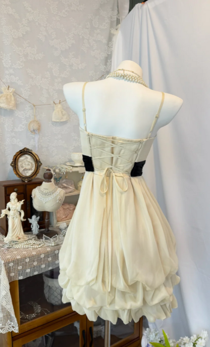 Chic Apricot Homecoming Dress Spagehtti Straps Chiffon Birthday Dress Sheath Graudation Party Dress ED08341