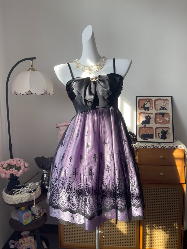 Chic Purple Homecoming Dress Spaghetti Straps Chiffon Birthday Dress Sheath Graudation Party Dress ED08348