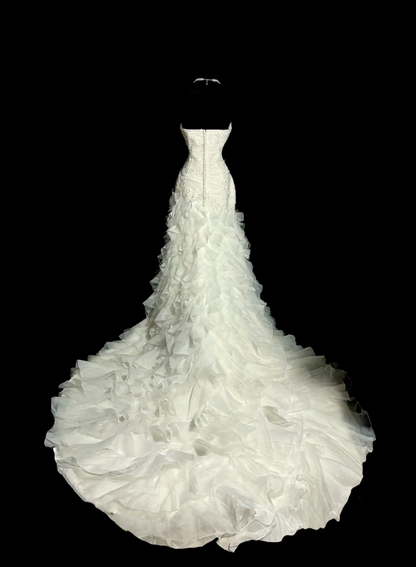 Classy White Wedding Dress Sweetheart Sheath Bridal Gown Chiffon Bridal Dress ED08358