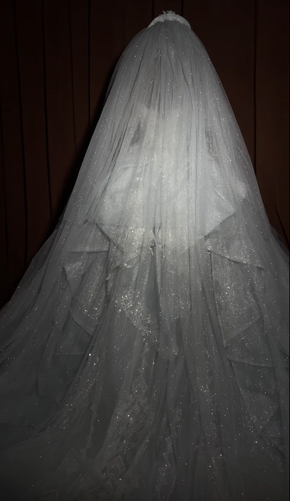 Classy White Wedding Dress Off-shoulder A-Line Bridal Gown Lace Tulle Bridal Dress ED08362