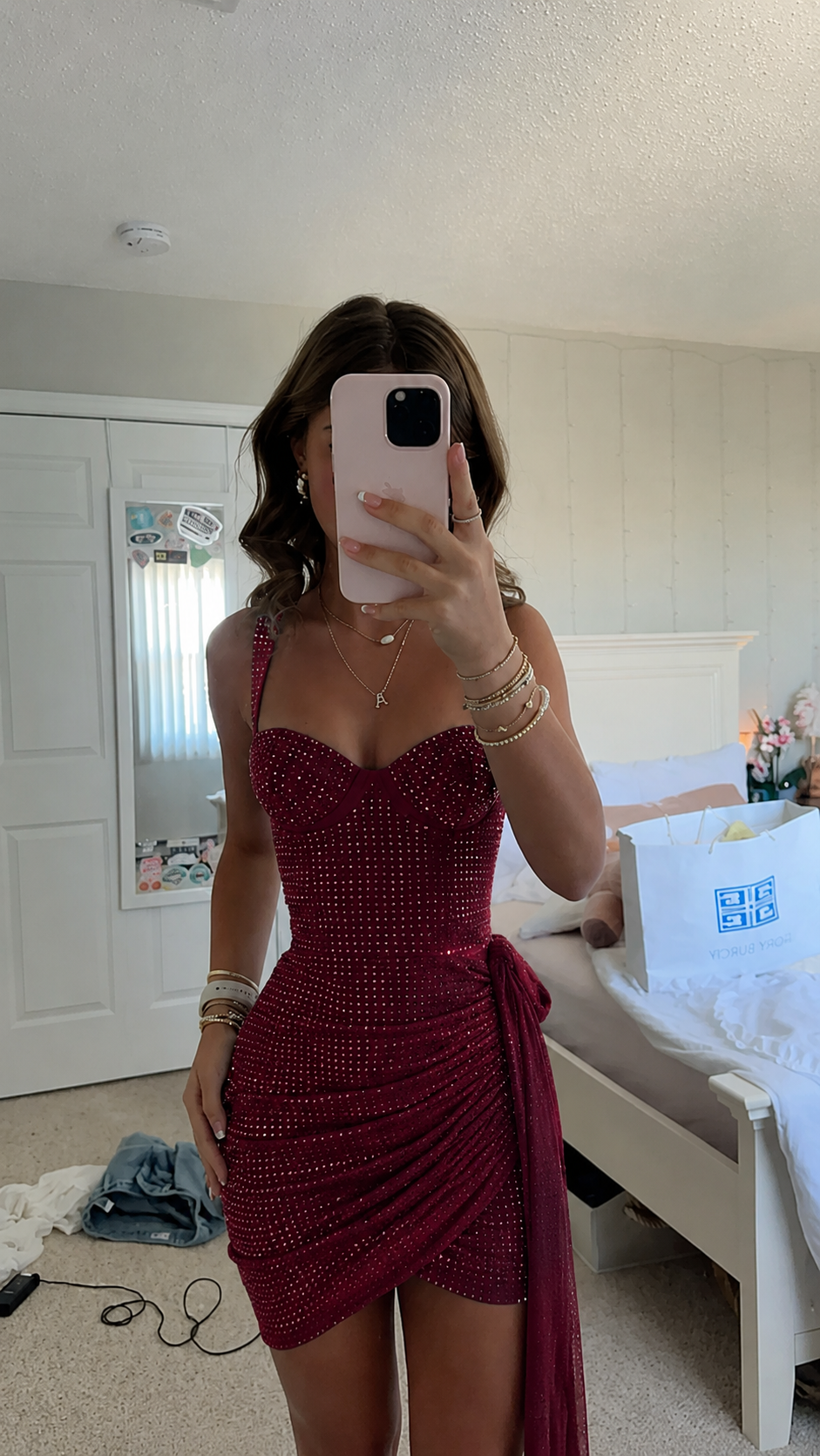 Sexy Halter Sheath Chiffon Birthday Dress Burgundy Short Homecoming Dress   ED08388