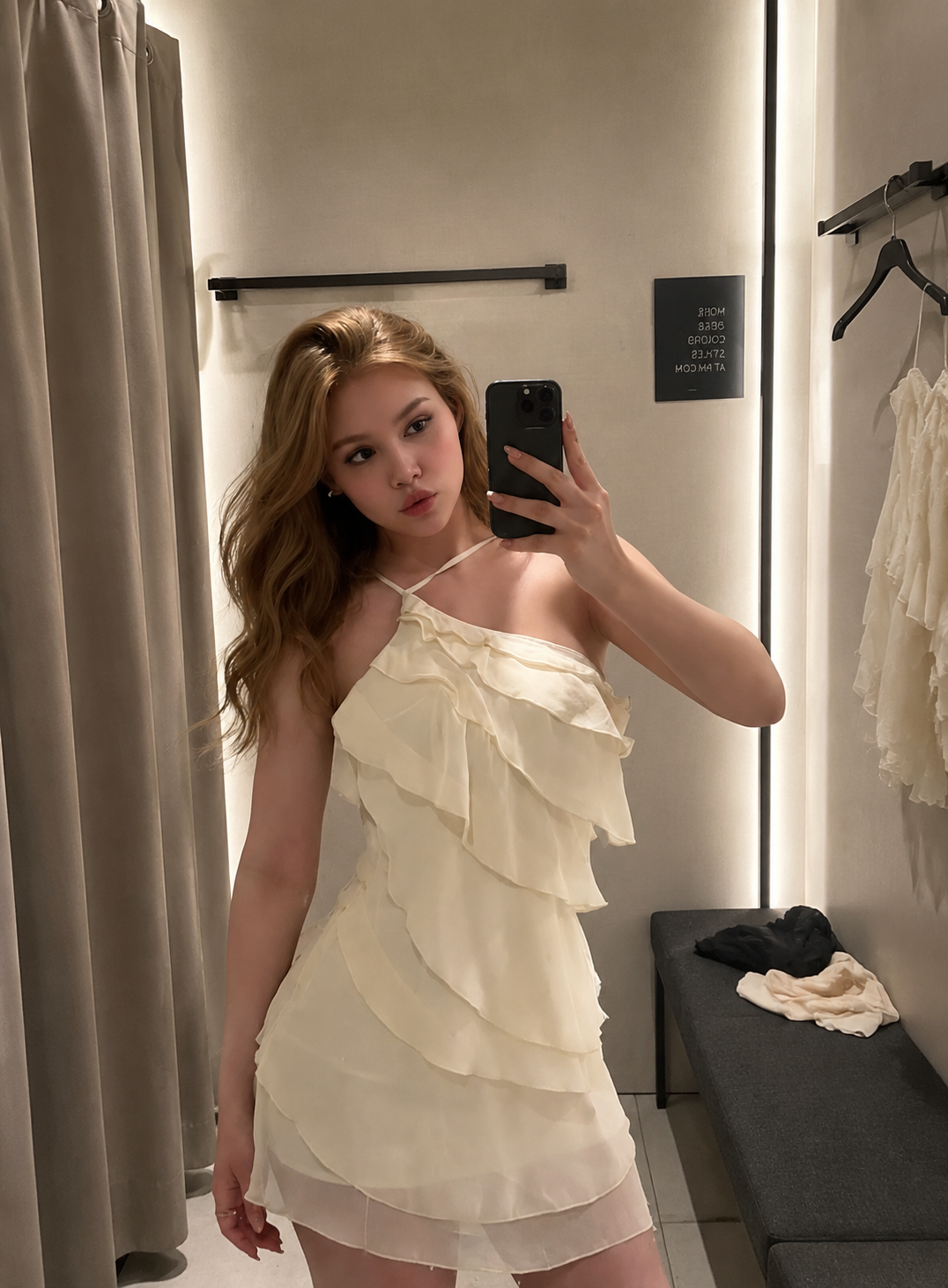 Chic Chiffon Sheath Party Outfit Halter Summer Dress White Birthday Dress  ED08420