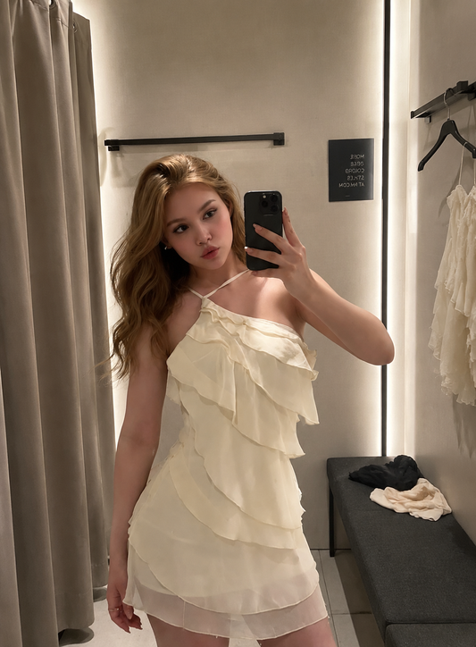 Robe de Soirée Fourreau en Mousseline Chic Dos Nu Été Blanche Anniversaire ED08420