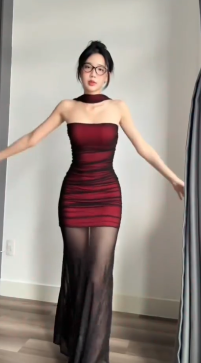 Sexy One-shoulder Sheath Chiffon Long Evening Dress Burgundy Prom Dress ED08443
