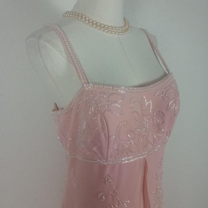 Chic Spagehtti Straps Sheath Chiffon Long Evening Dress Pink Prom Dress ED08457