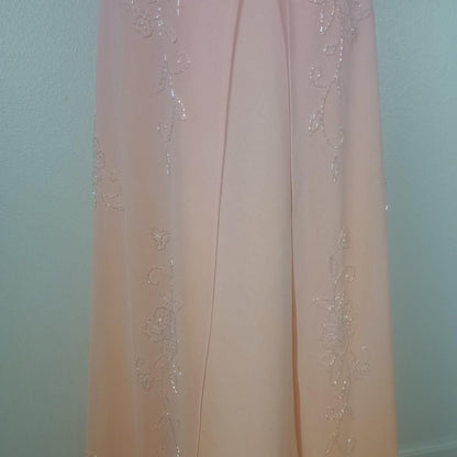 Chic Spagehtti Straps Sheath Chiffon Long Evening Dress Pink Prom Dress ED08457