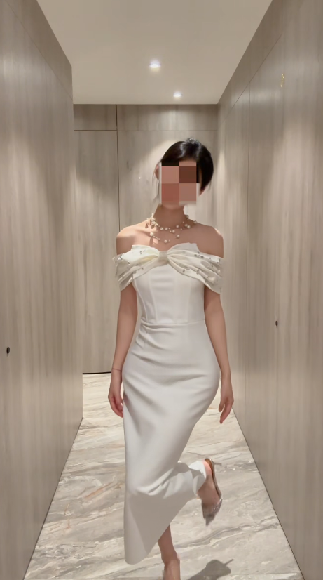 Glam Off-shoulder Sheath Satin Long Evening Dress White Prom Dress  ED08462