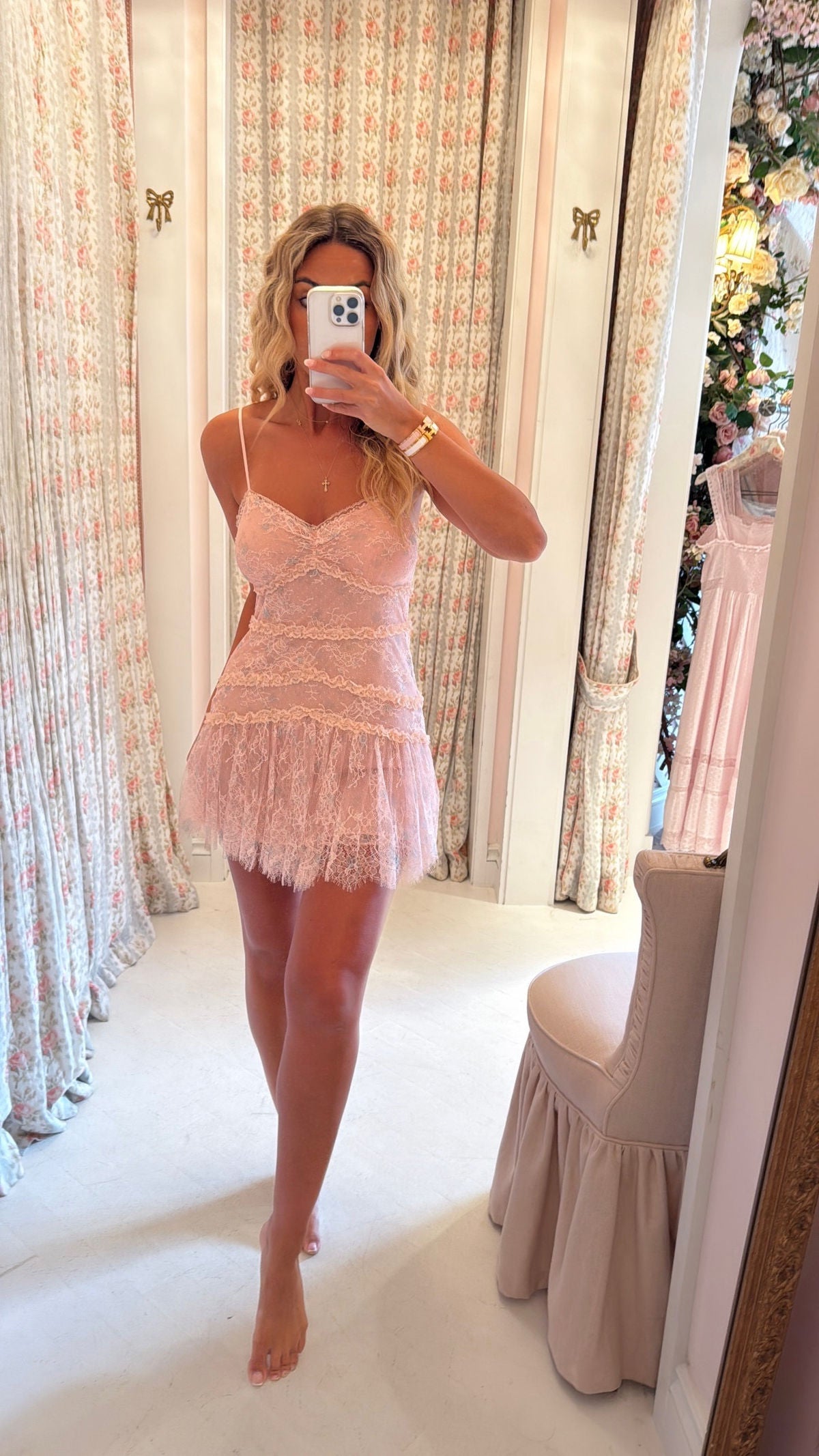 Fashion Pink Sheath Summer Short Dress Spaghetti Straps Lace Vacation Dress ED08497