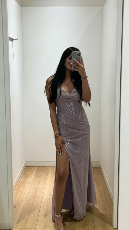 Sexy Lavender Prom Dress Sweetheart Sheath Chiffon Long Evening Dress ED08500
