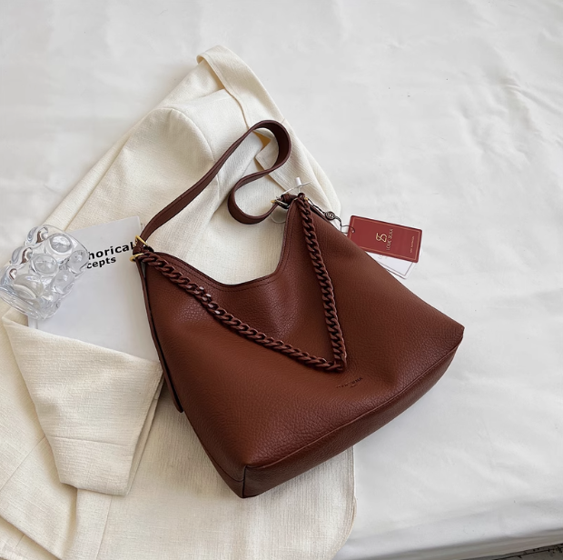 Sac fourre-tout polyvalent en cuir souple pour les déplacements quotidiens, sac à bandoulière ED0851