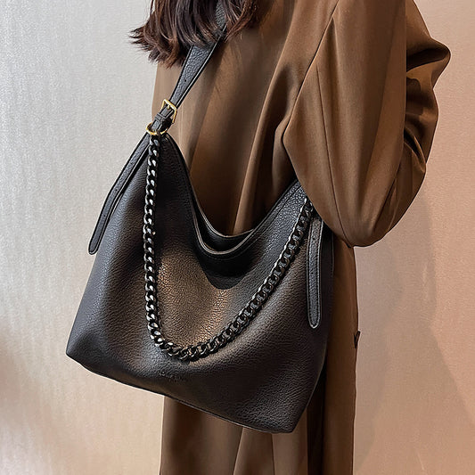 Sac fourre-tout polyvalent en cuir souple pour les déplacements quotidiens, sac à bandoulière ED0851