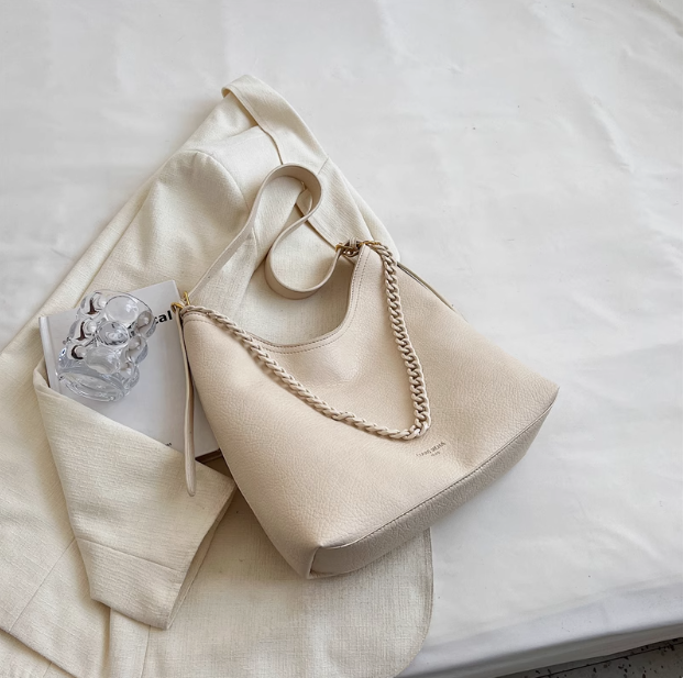 Sac fourre-tout polyvalent en cuir souple pour les déplacements quotidiens, sac à bandoulière ED0851