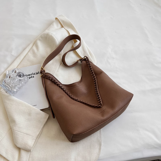 Sac fourre-tout polyvalent en cuir souple pour les déplacements quotidiens, sac à bandoulière ED0851