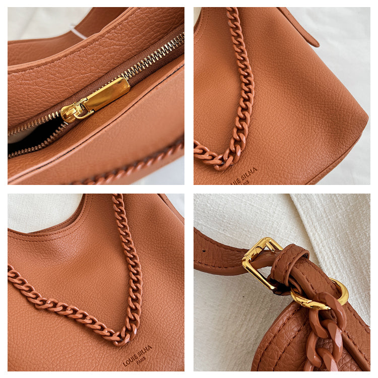 Sac fourre-tout polyvalent en cuir souple pour les déplacements quotidiens, sac à bandoulière ED0851