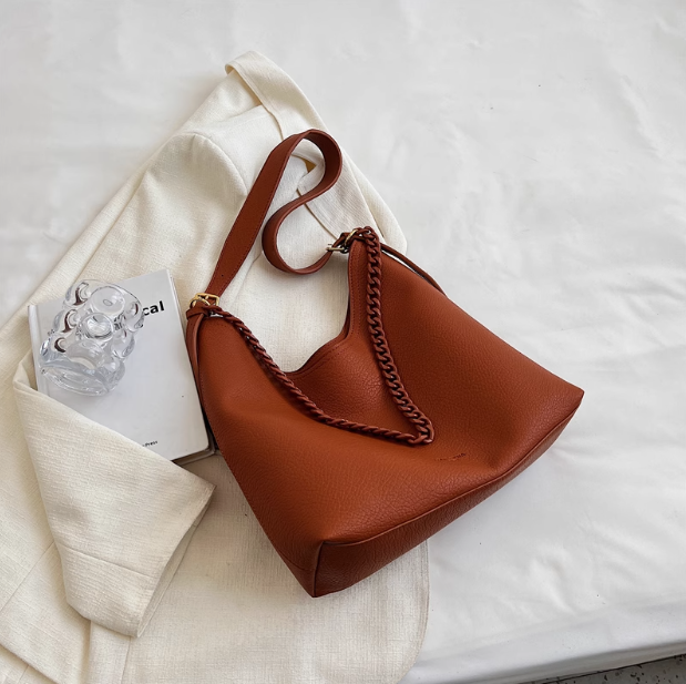 Sac fourre-tout polyvalent en cuir souple pour les déplacements quotidiens, sac à bandoulière ED0851