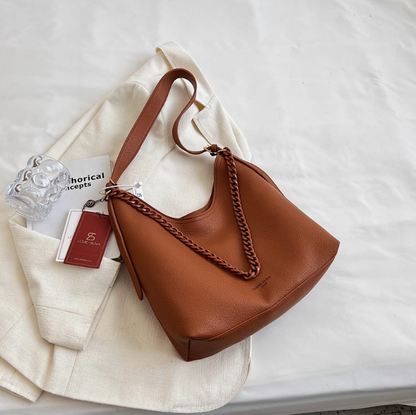 Sac fourre-tout polyvalent en cuir souple pour les déplacements quotidiens, sac à bandoulière ED0851