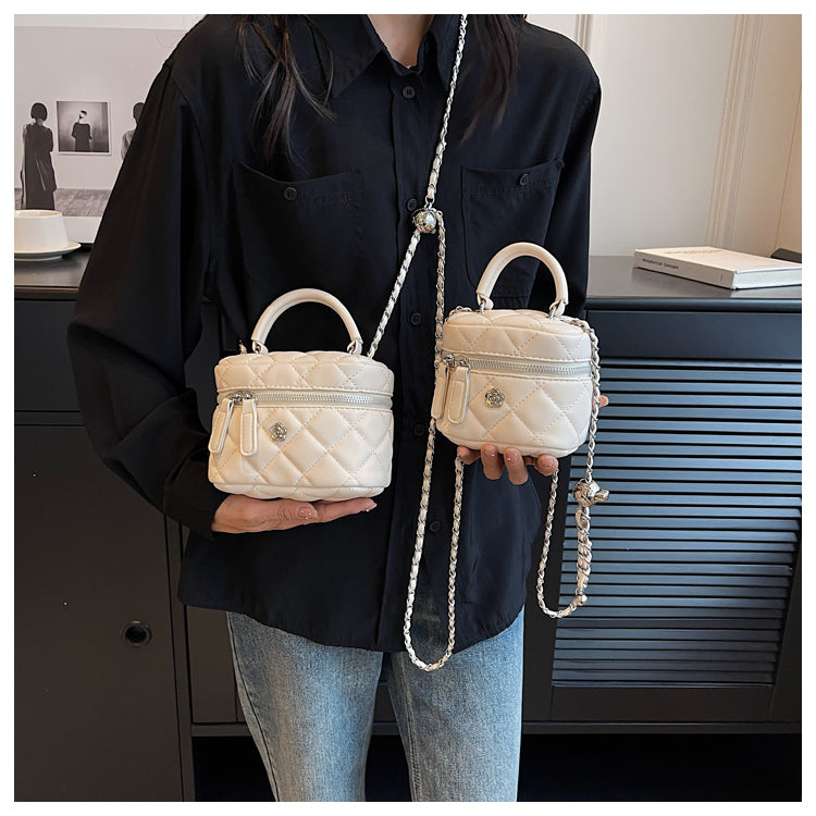 Sac bandoulière mini chaîne brodé diamant, sac carré à bandoulière simple ED0854