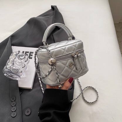 Sac bandoulière mini chaîne brodé diamant, sac carré à bandoulière simple ED0854