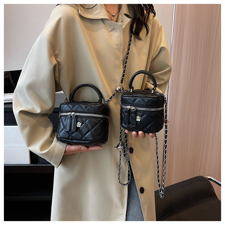 Sac bandoulière mini chaîne brodé diamant, sac carré à bandoulière simple ED0854