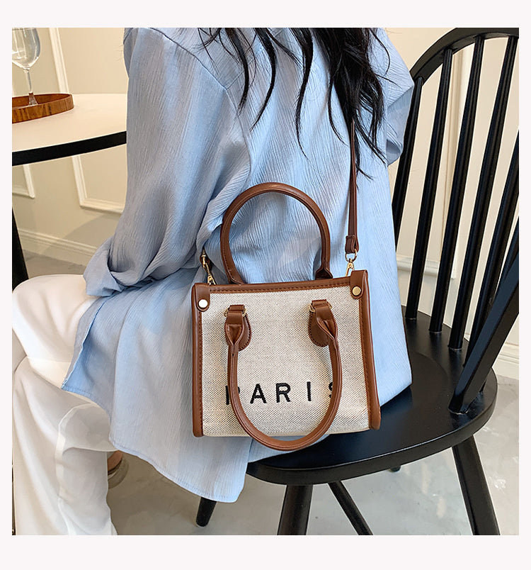 Mini sac à bandoulière décontracté et polyvalent en toile ED0855
