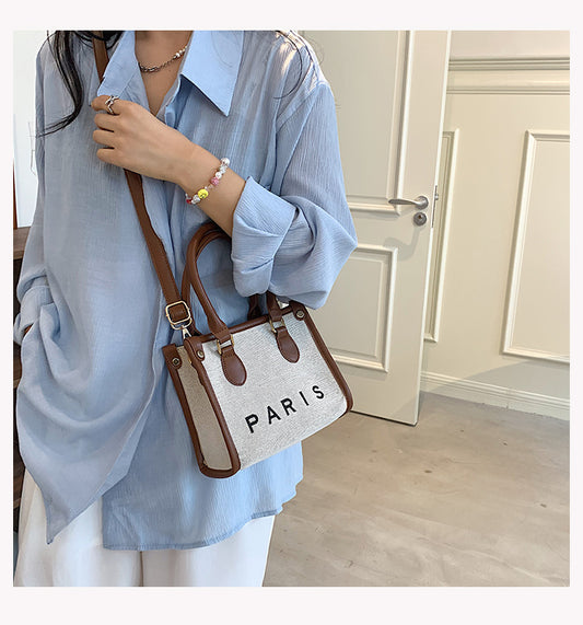 Mini sac à bandoulière décontracté et polyvalent en toile ED0855