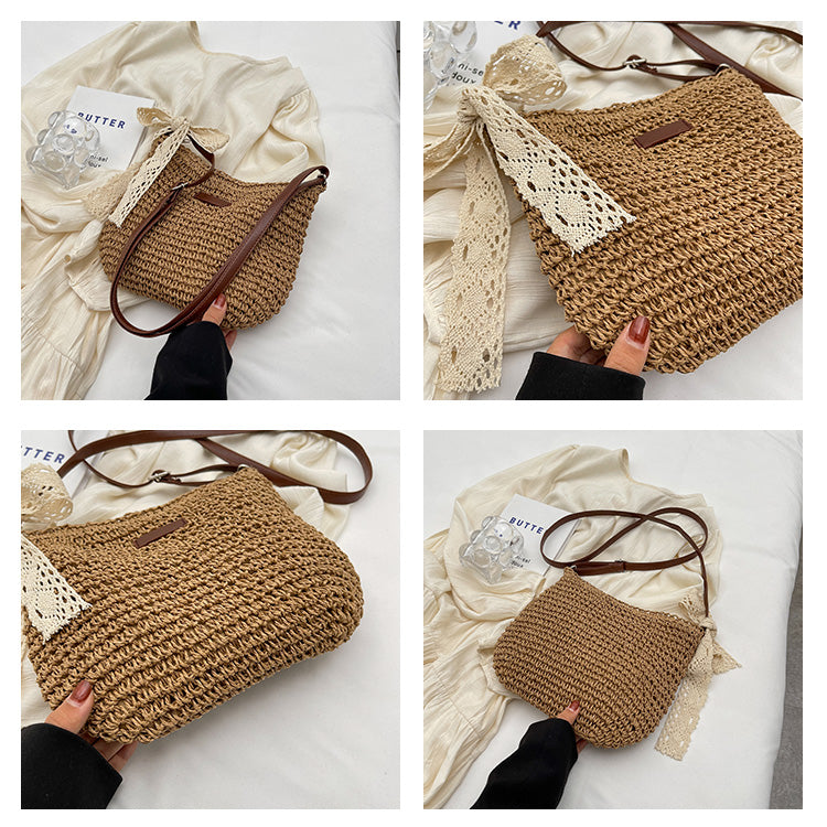 French versatile woven crossbody bag ED0860