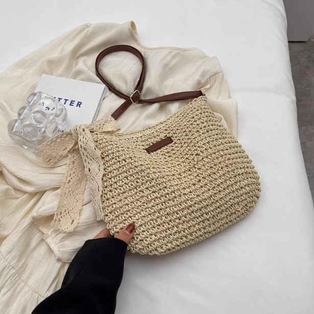 French versatile woven crossbody bag ED0860