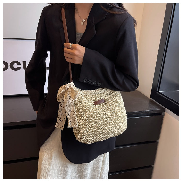 French versatile woven crossbody bag ED0860