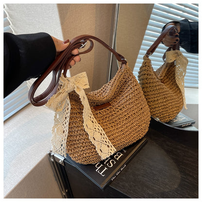 French versatile woven crossbody bag ED0860