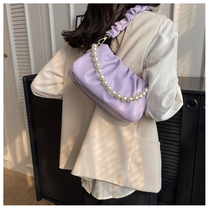 Versatile high-end pearl chain shoulder bag ED0864