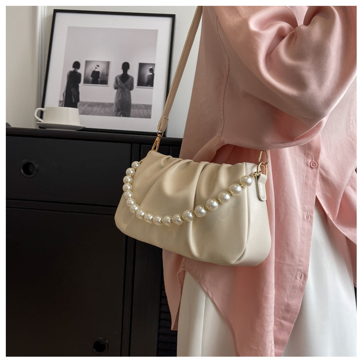 Versatile high-end pearl chain shoulder bag ED0864